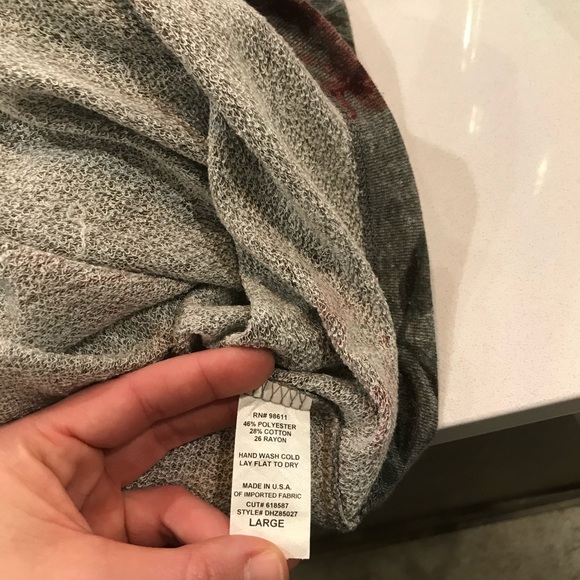 Adorable grey floral full back zip terry top - Picture 3 of 3